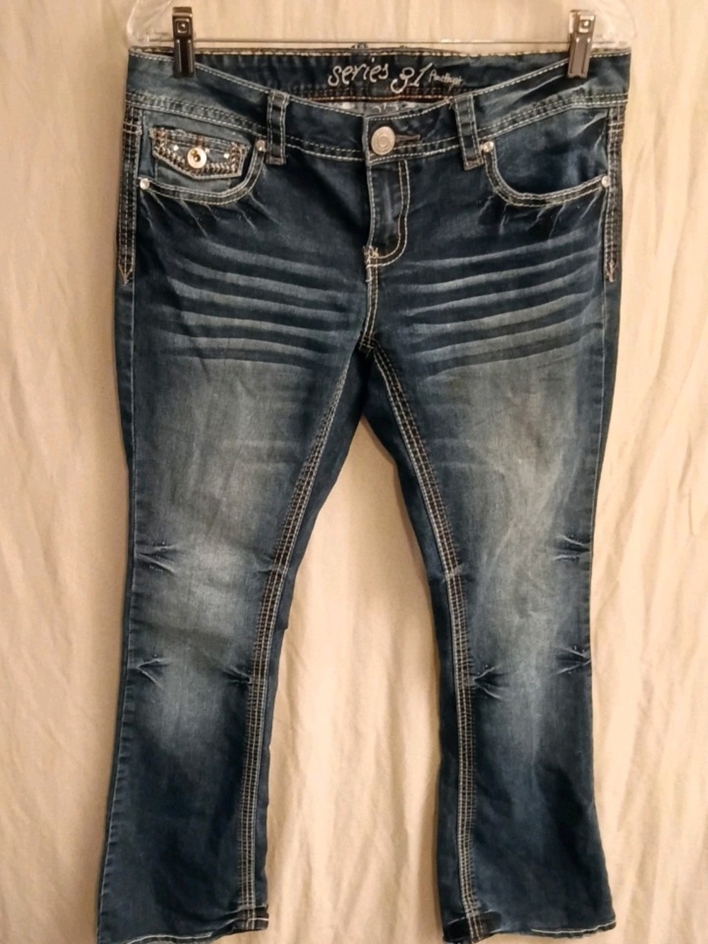 Amethyst Series 31 Jeans Women 9 Blue Cotton Denim Bootcut Western Faded Stretch